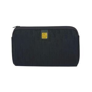 Christian Dior Vintage Black Trotter Monogram Jacquard Pouch Small Clutch